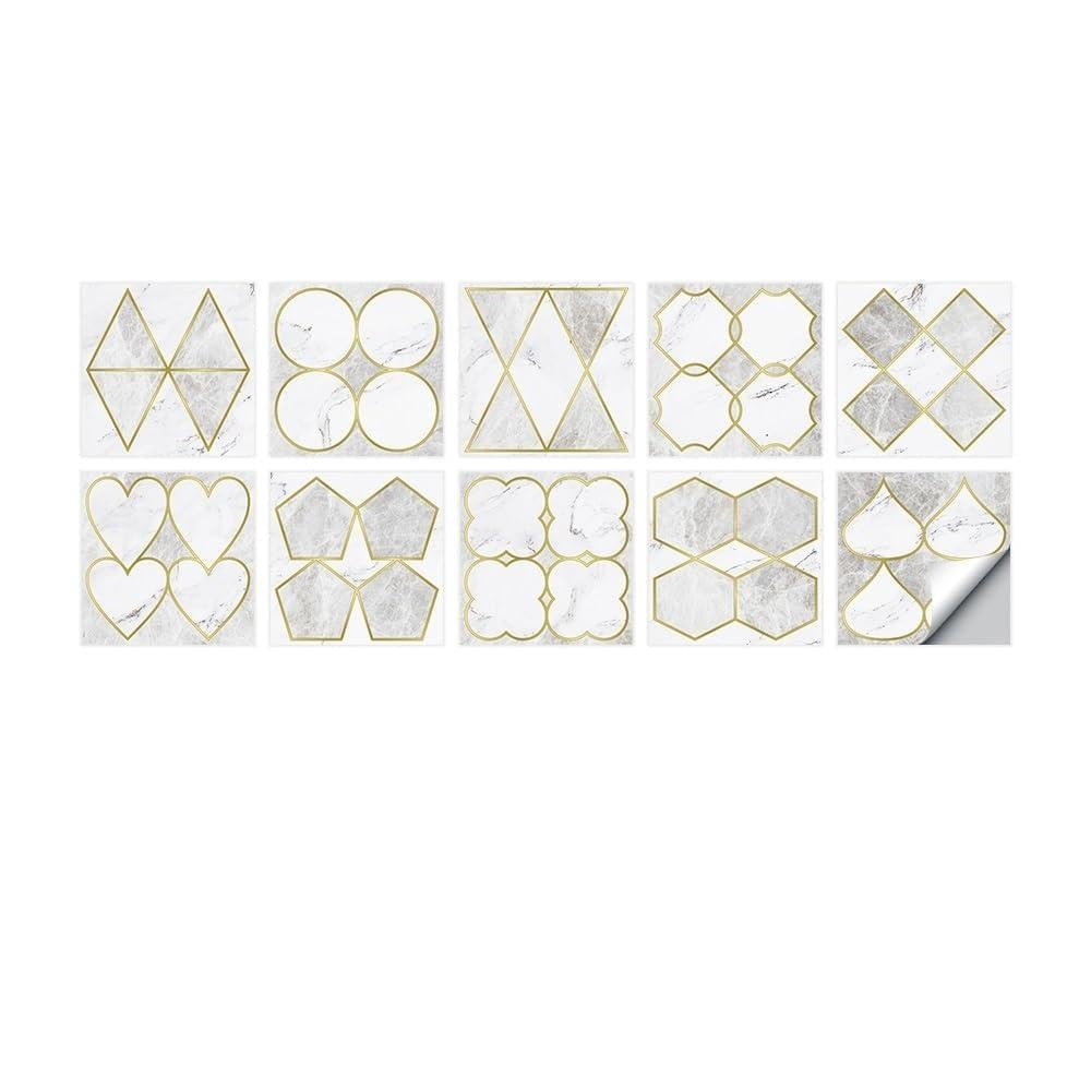 Wall Tile Sticker Tile Stickers Living Room Decoration Mural Wallpaper Abstract Pattern Removable Wall Sticker(Color4,Size1)