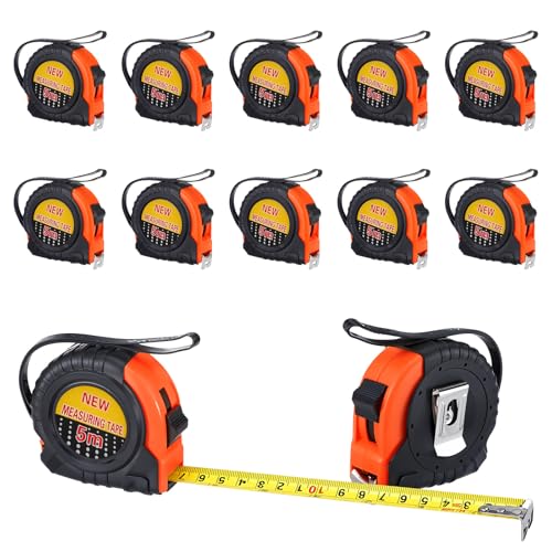 12 Pieces Tape Measure 16 ft Retractable Measuring Tape Measure Small Measure Tape with Fractions Marked Easy Read Measuring Tape Bulk Set for Engineer Contractors