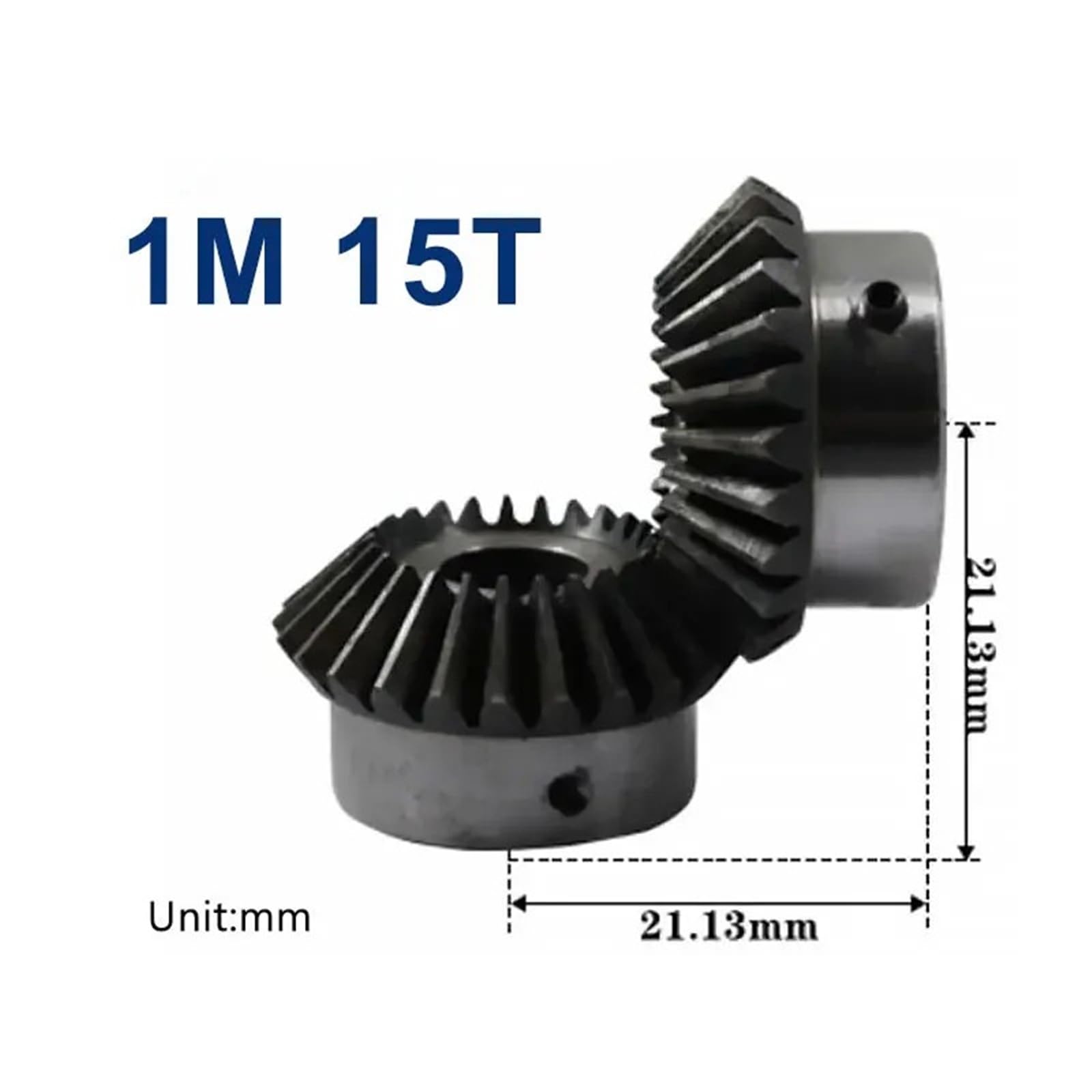 Ingranaggi conici da 15 denti 1M con foro interno 5 mm 6 mm 7 mm 8 mm in metallo 90 gradi 2 pezzi(7mm)