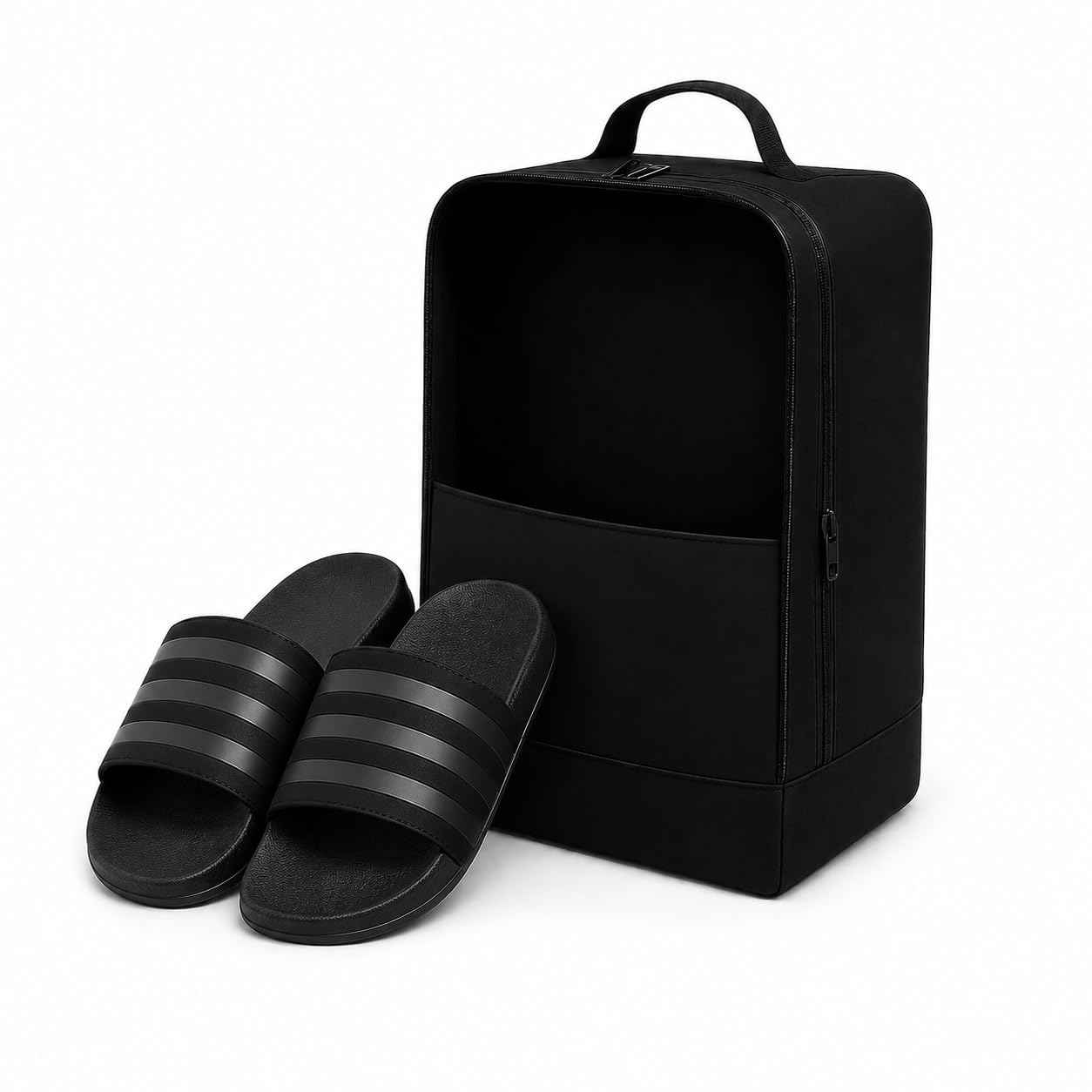 leosportz Travel Shoe Bag - Footwear Bag for Men Women Waterproof | Shoe Storage Pouch with 3 Layers Compartments (Travel Shoe Bag, Black)-picture-47