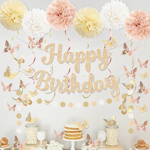 Image of Champagne Gold Birthday Decorations for Women