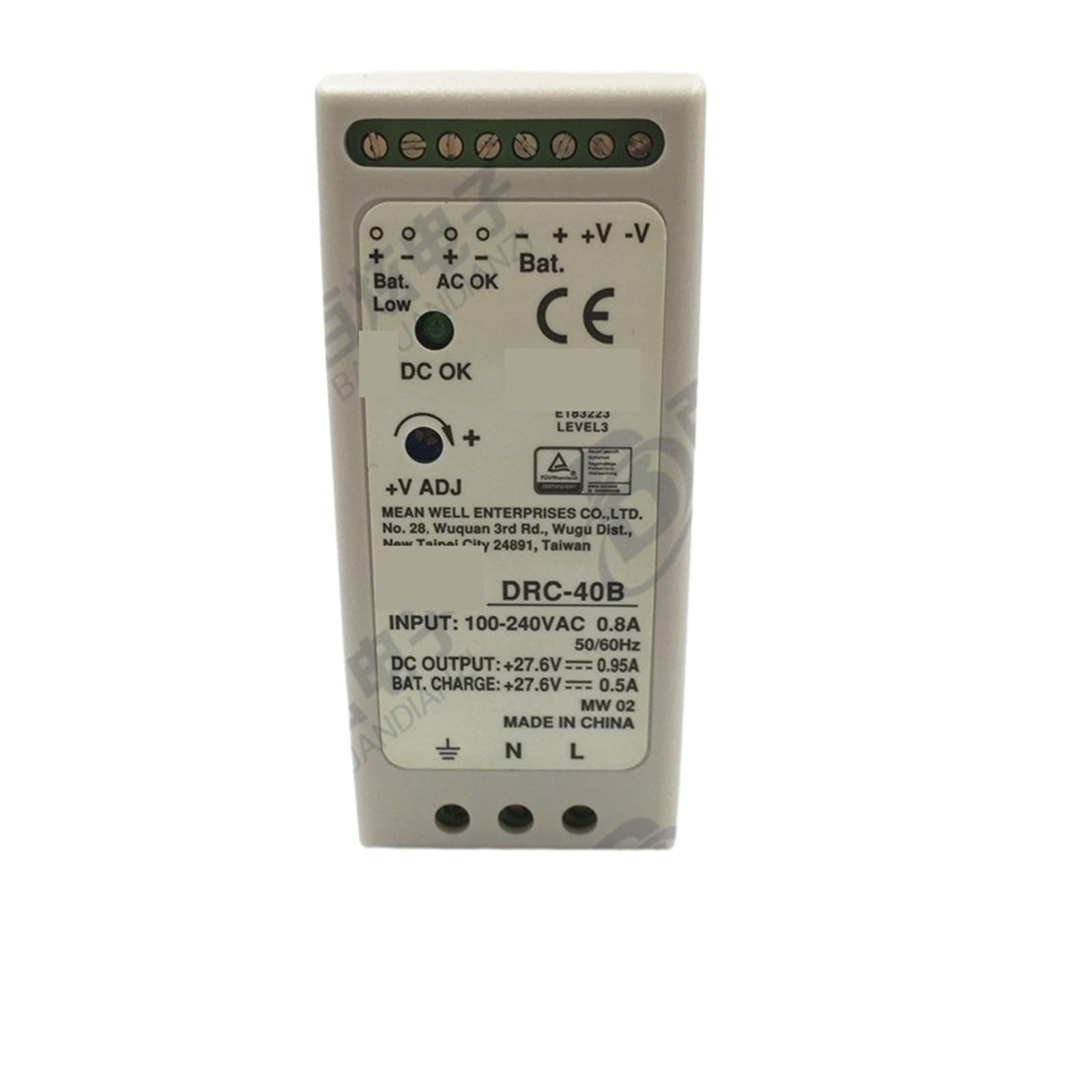 Alimentation à découpage de sécurité DRC-40B avec charge flottante automatique 27,6V