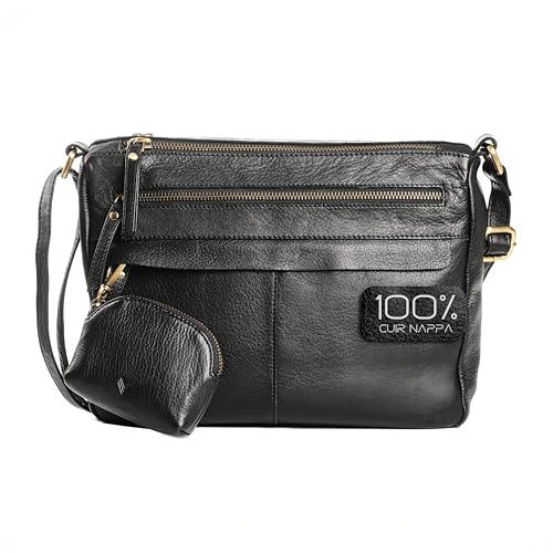 Lavalen Sac Bandoulière Femme Cuir Véritable - Petit Sac a Main Femme Bandoulieres Compartiments Multiples pour un usage quotidien - Portés épaule - Toucher Doux.