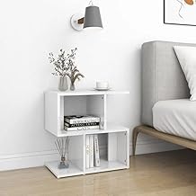Wooden Cave BedSideTable/Foldable Sofa Table for Bedroom Engineered Wood Bedside Table (Finish Color White