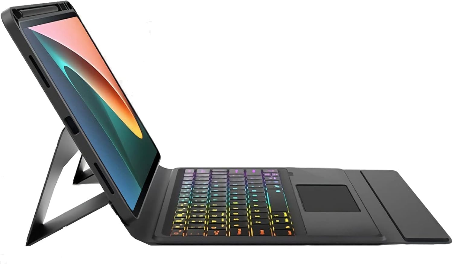 GKUY Funda de Teclado para Xiaomi Mi Pad 5/5 Pro de 11 Pulgadas, Teclado Bluetooth retroiluminado de 7 Colores con trackpad, Soporte de múltiples ángulos de visión, diseño magnético