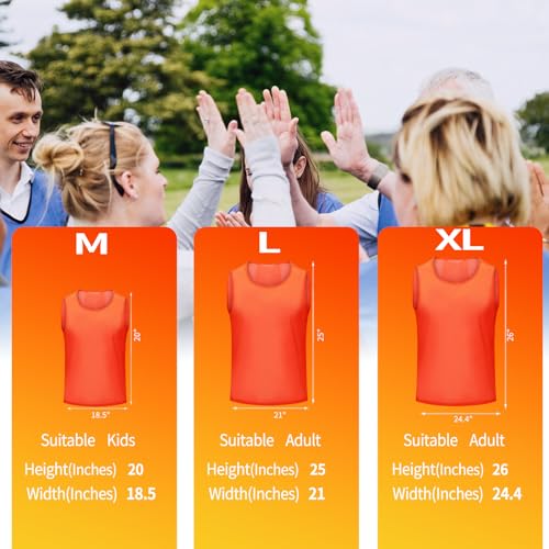 Image of 12 /24 /48Pcs Soccer Pinnies Youth, Scrimmage Team Practice Vests | Mesh Printed and Unprinted Numbers Team Pennies for Basketball Soccer Football Bibs Adults Kids