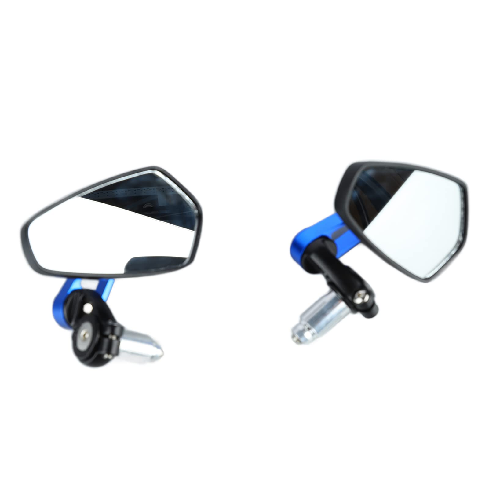 Espejo retrovisor universal giratorio de 360° para motocicleta, vidrio liso, visión clara, espejo lateral del manillar, mayor seguridad y visibilidad (azul)