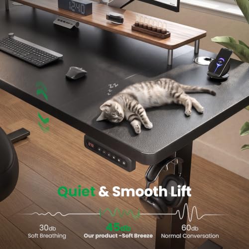 Image of SIAGO Electric Standing Desk Adjustable - 63 x 24 Inch Sit Stand up Desk with Cable Management - 3 Memory Preset Adjustable Height Table