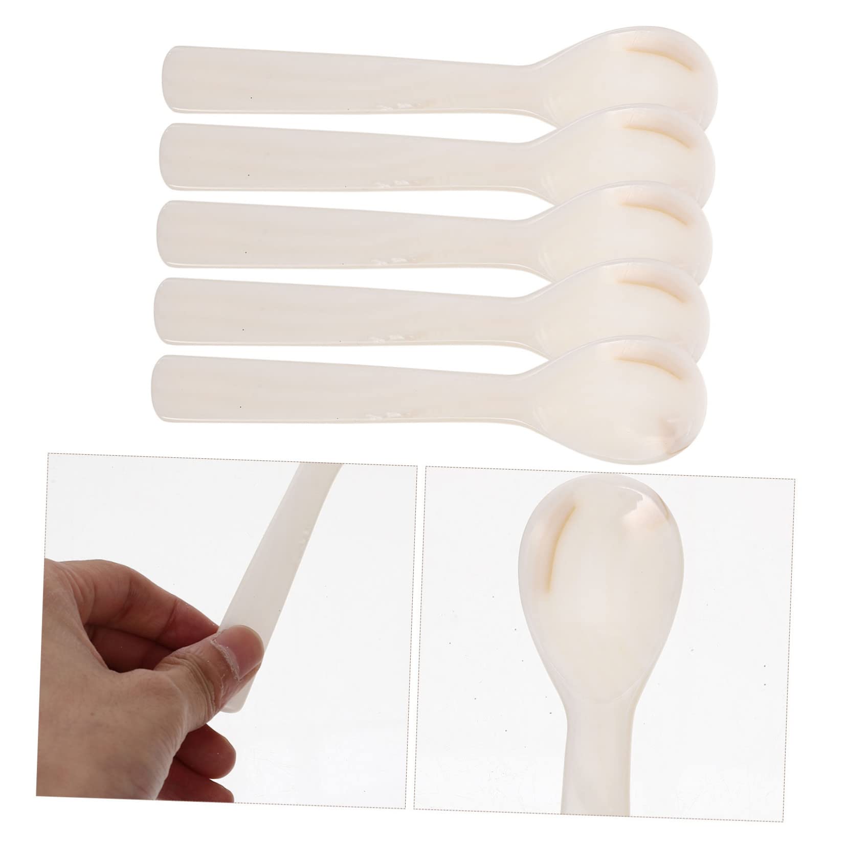 Cuillère à Café en Coquillage 13cm, Lot de 5, Ronde
