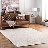 nuLOOM Rigo Hand Woven Jute Area Rug, 6' x 9', Off-white