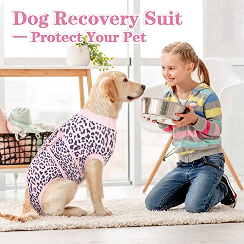 Kuoser Dog Surgery Recovery Suit, Recovery Suit For Female Male Dogs, Dog Onesie After Surgey Spay Neuter, Anti-Licking Pet Surgical Recovery Snugly Suit, Bodysuit For Abdominal Wounds Skin Disease #TOP6