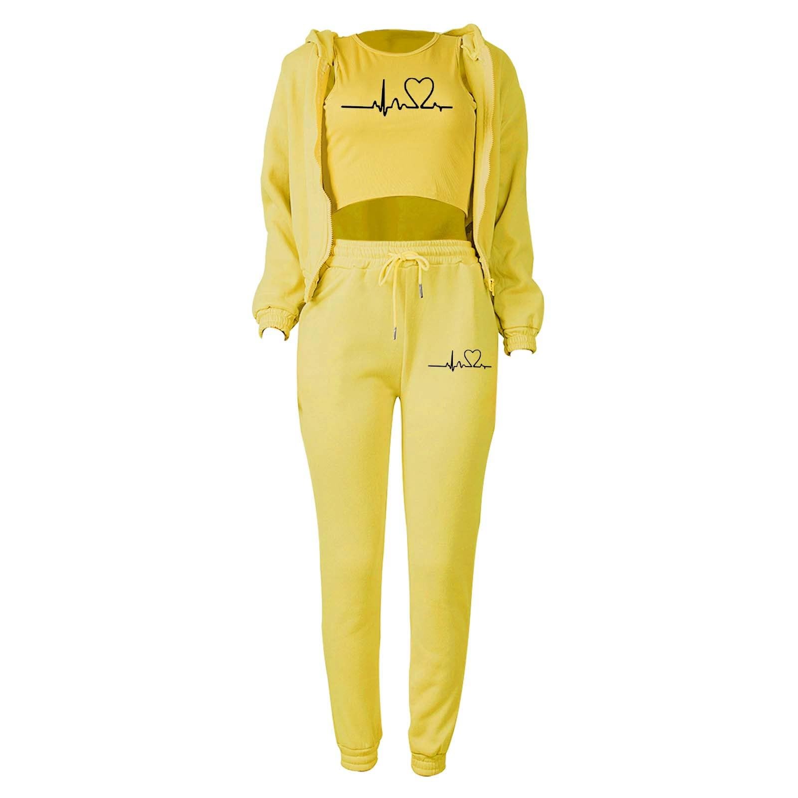 Cocila Calzas Deportivas Mujer Chándal Casual para Mujer Otoño E Invierno Top Chaleco Conjunto De Pantalón Moda Color Sólido Cremallera Sudadera con Capucha Pantalones Conjunto Entero Mujer Apertur