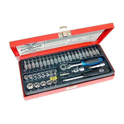 C.KT4655 Socket Set, Red, 1/4"