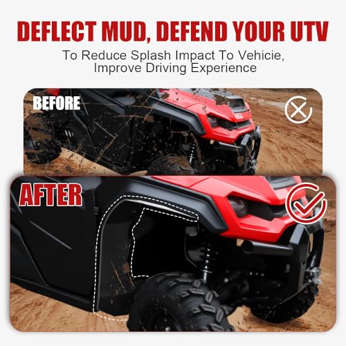 Image of Fender Flares Mud Flaps for Honda Pioneer 1000-5 2016-2025,2PCS | Front Extended Mud Guards UTV Wider Fender Extensions for Honda Pioneer 1000 5 Accessories