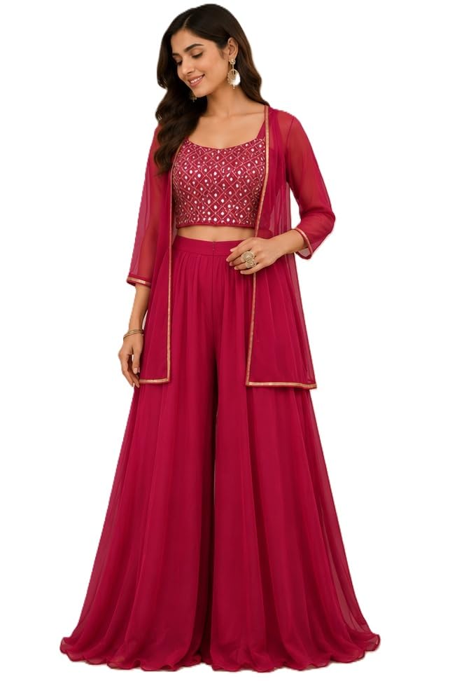 V2R Women Stylish Party Outfit Elegant Festive Wedding Dress Modern Ethnic Function Comfortable Celebration Set-image-15