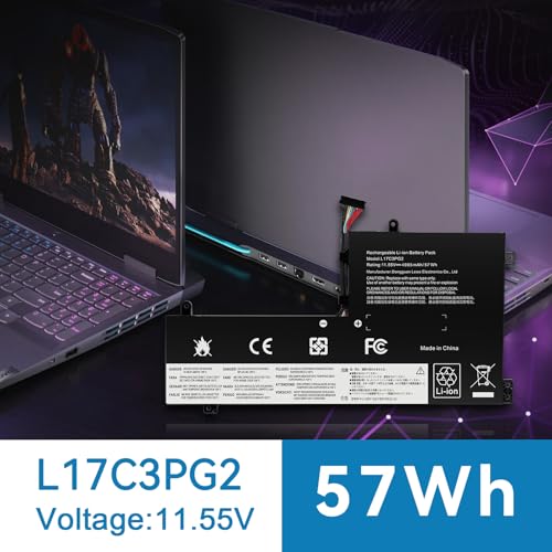 Image of ASUNCELL L17M3PG2 Laptop Battery Compatible with Lenovo Legion Y7000-2019 Y7000P-1060 Y530-15ICH-1060 Y540-15IRH Y540-17lRH Series L17C3PG2 5B10Q88555 5B10Q88559 11.52V 57Wh 4955mAh Ultra-Long Line
