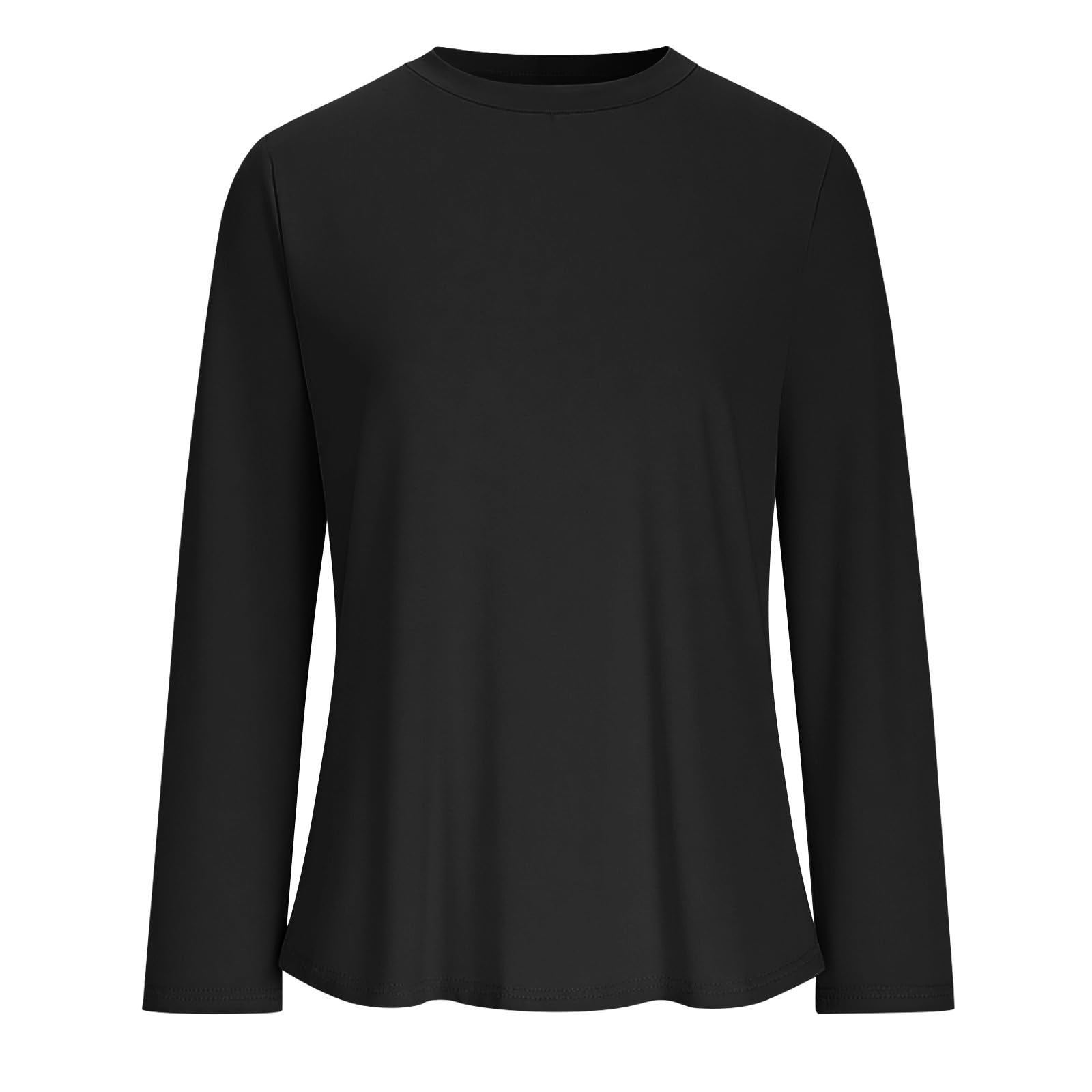 Camicia sportiva da donna a maniche lunghe da corsa Top ad asciugatura rapida traspirante protezione solare fitness palestra allenamento t-shirt leggera girocollo tinta unita escursionismo yoga
