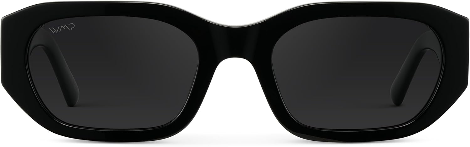 WearMe Pro - Women's Chunky Narrow Rectangular Sunglasses - Polarized, Lightweight Acetate, 100% UV Protection - Image 2