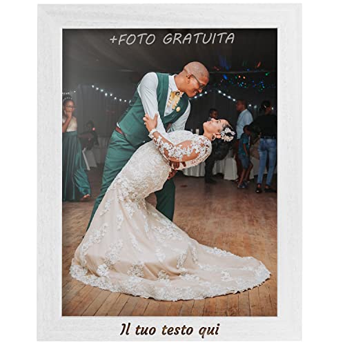 Chigabiga Cornici foto personalizzata con testo - cornice legno di