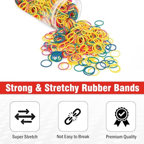 Image of GLUN 0.5 Inch Multicolour Rubber Band (150 Gram Pack) - Strong & Stretchable Elastic Bands for Home, Office, Kitchen & Packing Use