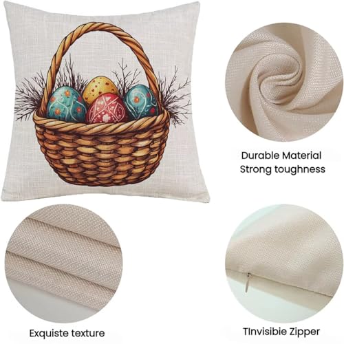 Housse de coussin 55x55cm lin imperméable Lejnlnng Pâques