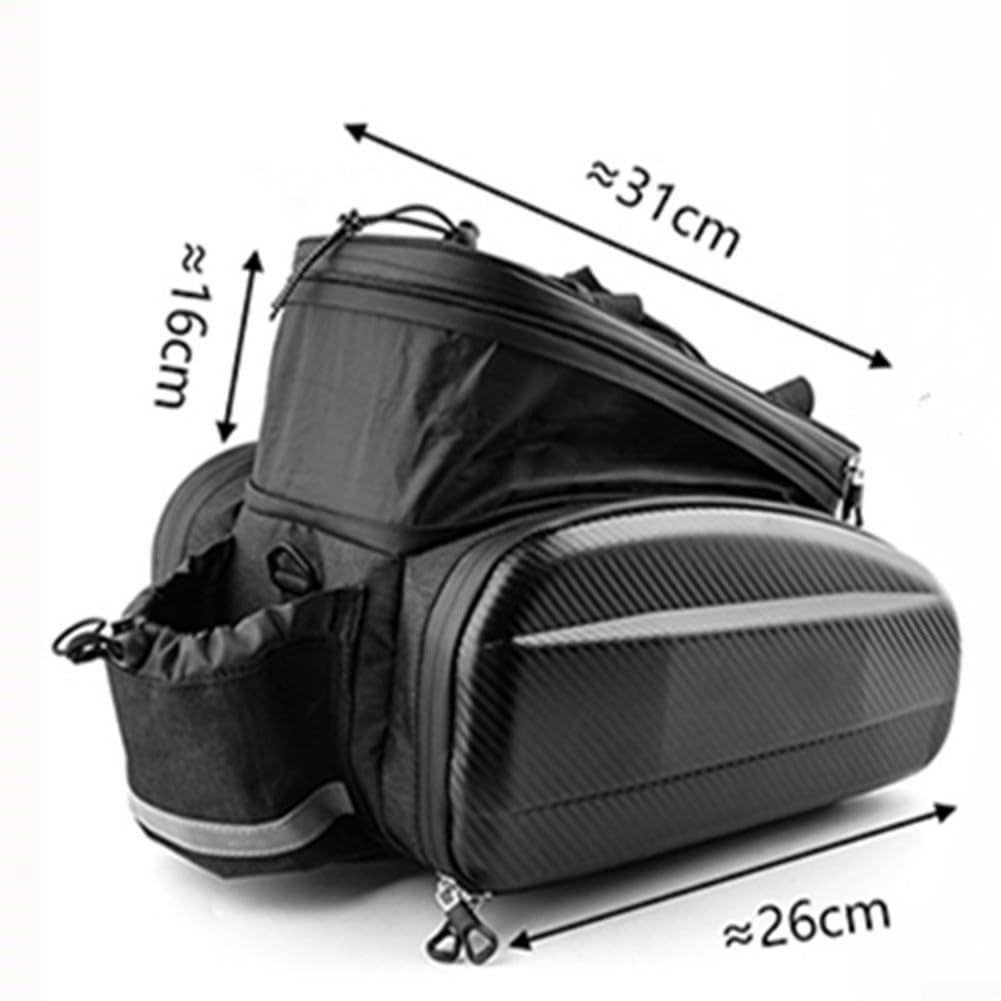 Honseadek Borsa da sella rigida in EVA, con doppia cerniera, impermeabile, per la sicurezza notturna, borsa a tracolla convertibile per bicicletta (30 L)