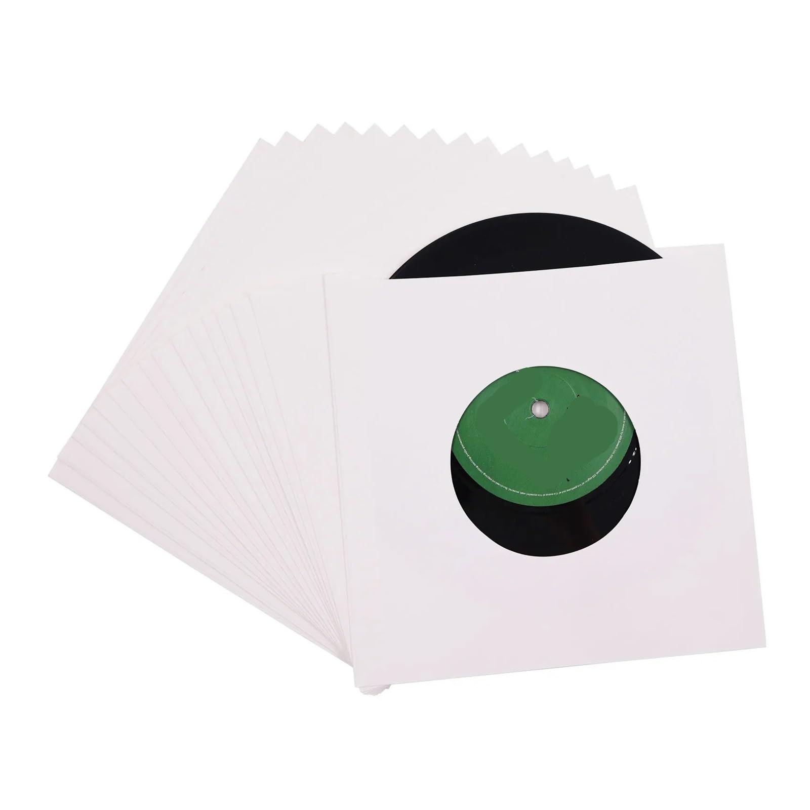 Copertine Interne per Dischi in Vinile 20/40 Pezzi 7 Pollici Buste Interne protettive for Dischi in Vinile Carta Kraft Bianca Contenitore EP in con Borse portaoggetti Foro(White 40pcs)
