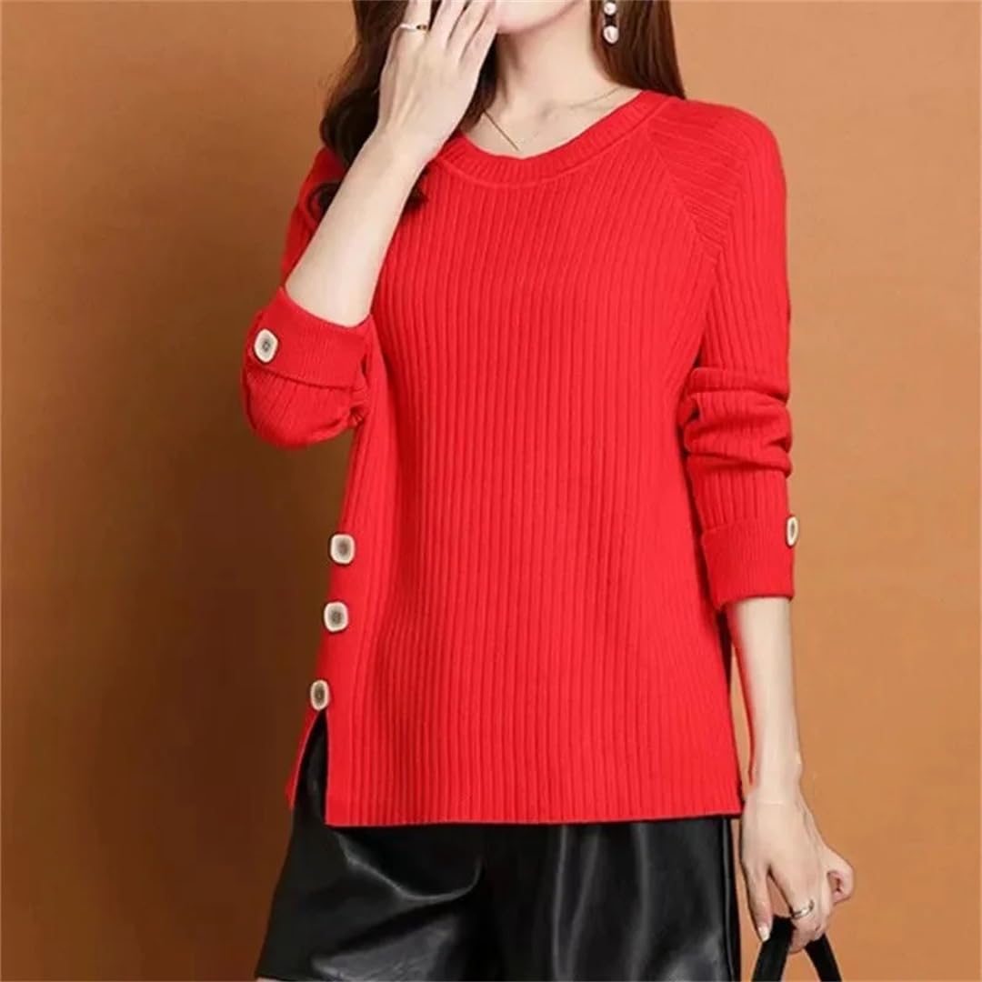 Donne Maniche Lunghe Moda Allentato Bottoming Camicia Casual Pulsante Maglione Cappotto