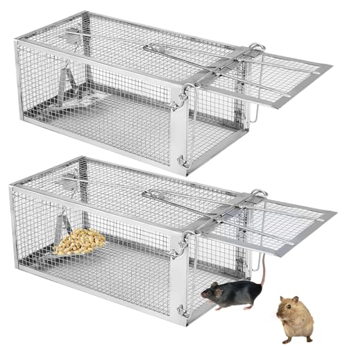 2 Pack Humane Rat Traps - Have a Heart Mouse Trap for Squirrel Mouse Rat Mice, Live Rat Traps Catch and Release for Indoors and Outdoors
