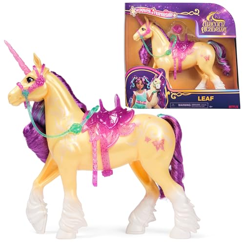 Unicorn Academy, Power of Friendship Leaf with Translucent Saddle & Bridle, 11”, Dolls & Unicorn Toys for Girls Ages 4 and up
