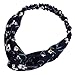 Produktbild BIGBOBA Haarband, Vintage-Stil, Blumendruck, gedreht, elastisch, für Damen und Mädchen, Stoff, blau, Einstellbar