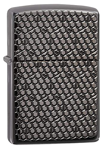 Image of Zippo Grey Hexagon Design Pocket Lighter Windproof Stylish Look Premium Metal Body Eco Environment-Friendly Unique Stylish Travel Friendly
