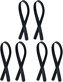 6 peças imitação feita à mão feminina fazendo mão cinto de couro substituto furos longos alças porosas com PU preto artesanato bolsa ferragens para alças bolsa de mão bolsas, Preto