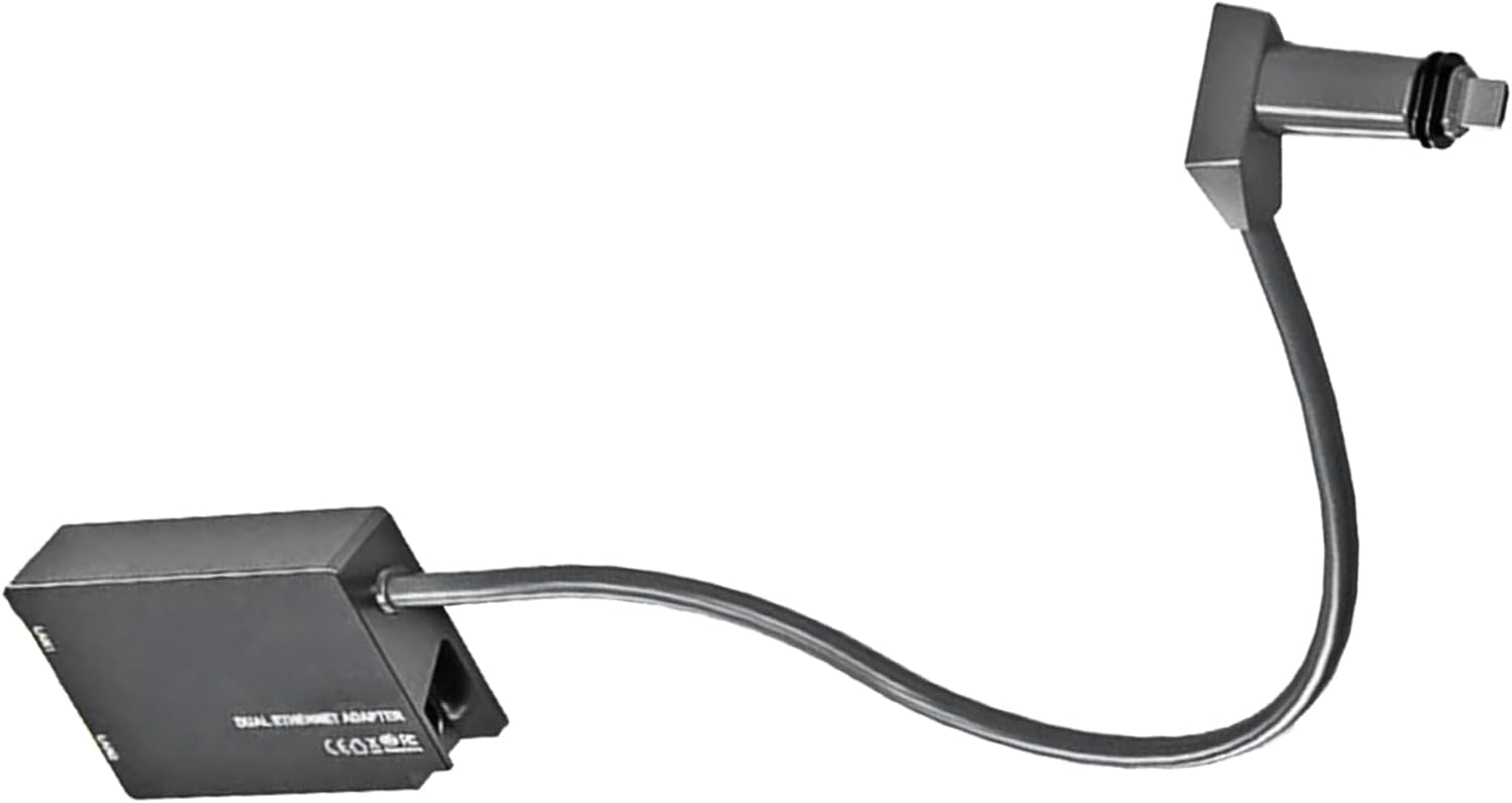Marhynchus 2 Port Ethernet Adapter, Rubber Gigabit Ethernet Splitter, 1 Gbps for Gen 2 V2 Satellite System, Stable Wired Connection, Plug and Play for Laptop