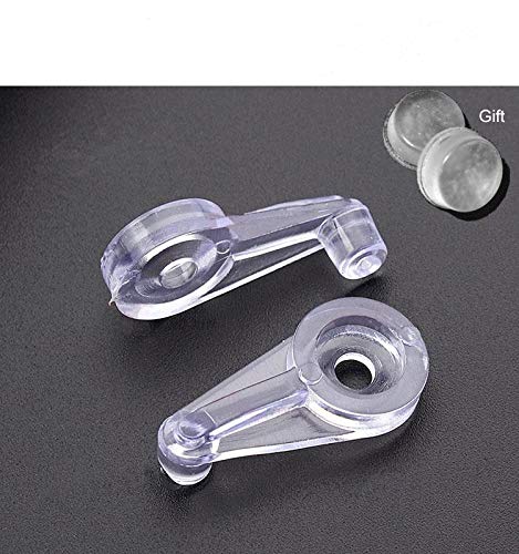 Glass Door Retainer Clips Kit, Plastic, Clear, Offset 4mm, with Screw and Anchor