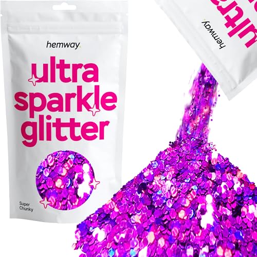 Hemway Ultra Sparkle Glitter Purple Holographic 100g Super Chunky