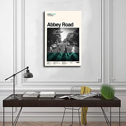 ZOLULA Poster sur toile The Beatles Abbey Road Album Poster Décoration murale pour salon, chambre à coucher, style cadre, 40 x 60 cm - Les Beatles, Paul McCartney, John Lennon, RIngo Starr, George Harrison ZOLULA Poster sur toile The Beatles Abbey Road Album Poster Décoration murale pour salon, chambre à coucher, style cadre, 40 x 60 cm – Image 4