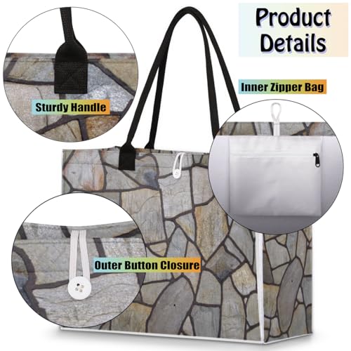 Stone Texture Marble Tote Bag for Women Large Beach Bag Reusable Tote Bags for Work Travel Beach Shopping4