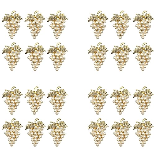 Juego de 24 servilleteros con diamantes de imitación brillantes y soporte de aleación con incrustaciones
