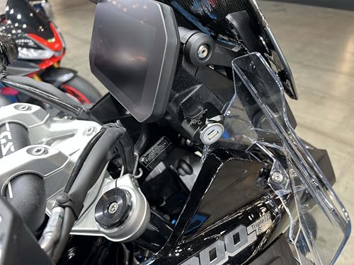 Image of Cliff Top Hella DIN Motorcycle USB Charger, USB-C PD QC3.0, BMW Triumph | 6A 36W total, Hella DIN to USB adapter, USB-C PD 18W, USB-A QC3.0 18W, BMW and Triumph DIN sockets, phone and GPS