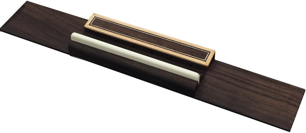 Greenten Classical Guitar Bridge Rosewood Pre-Slotted Bone Saddle Nut Replacement (1 Set) : Musical Instruments