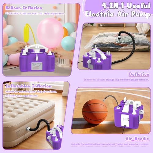 Image of ID IDAODAN 4-in-1 Electric Balloon Pump with Triple Nozzles, Dual Motor Balloon Inflator & Deflator for Latex, Foil & 260Q Balloons