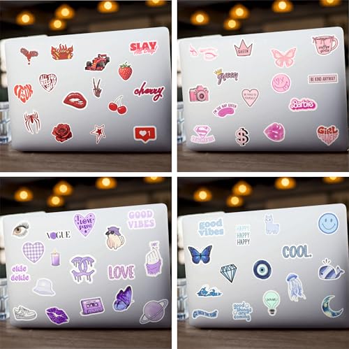 Image of 140+ Pcs Vibrant Aesthetic Color Vinyl Stickers - Full Mood | Waterproof, Laminated, Reusable, Self-Adhesive Stickers for Laptop, Phone, Diary, Scrapbook, Journal, Gift Box, Aesthetic Room Decor