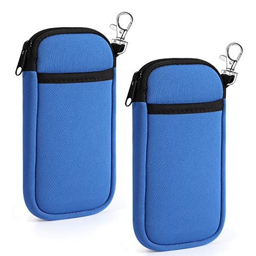 Hifot Doppio Morbida Custodia Occhiali 2 Pezzi, Neoprene Astuccio per Occhiali da Sole Portatile a Cerniera di per Occhiali, Cosmetici, Chiavi, Penne, Cellulare, Gioielleria