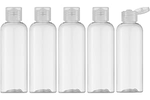 Lisapack Travel Bottles with Flip Cap (5 Pcs) Empty Dispenser Container