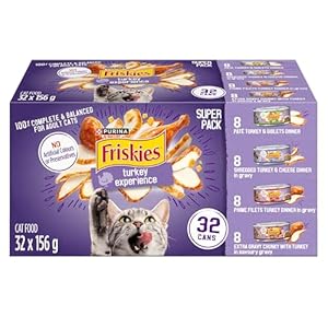 Purina Friskies Turkey Experience Wet Cat Food Super Pack 32 x 156g Cans, Brown (44338)