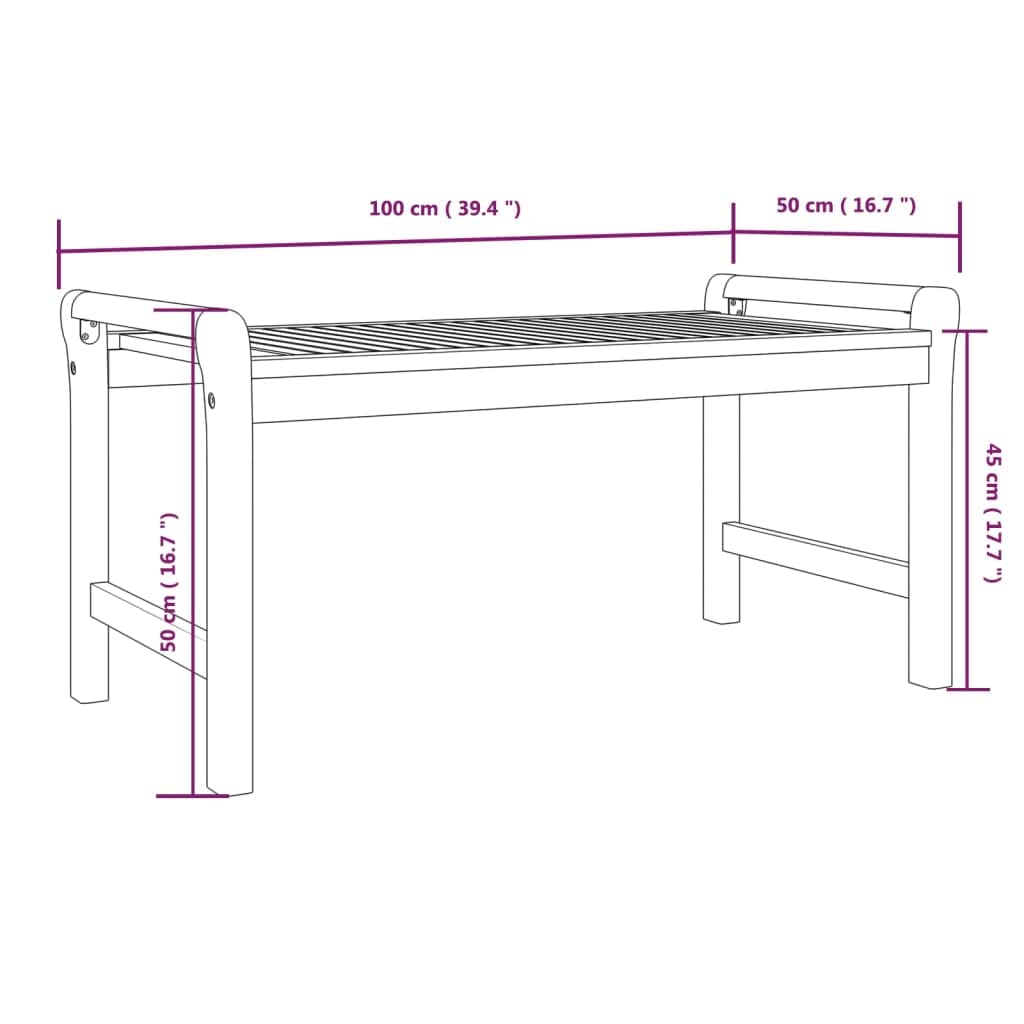 vidaXL Tavolino da Salotto 100x50x50 cm in Legno Massello di Acacia