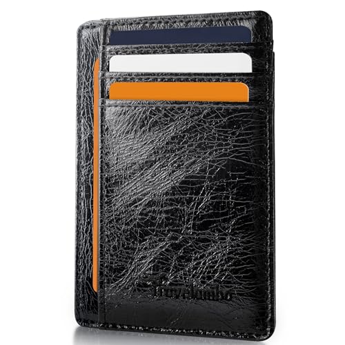 Image of Travelambo Slim Wallet Front Pocket Minimalist Leather RFID Blocking Medium Size