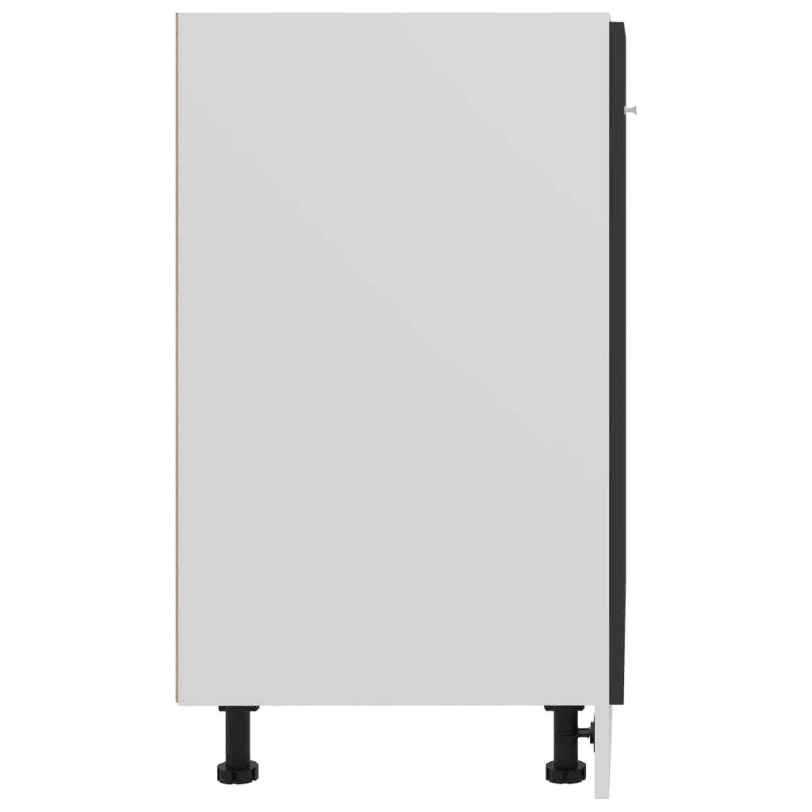 LAPOOH Unterschrank Schwarz 60x46x81,5 cm Spanplatte Küchenschrank, Küchenunterschrank, Unterschrank Küche, Küchenmöbel, Miniküche, Spülschrank