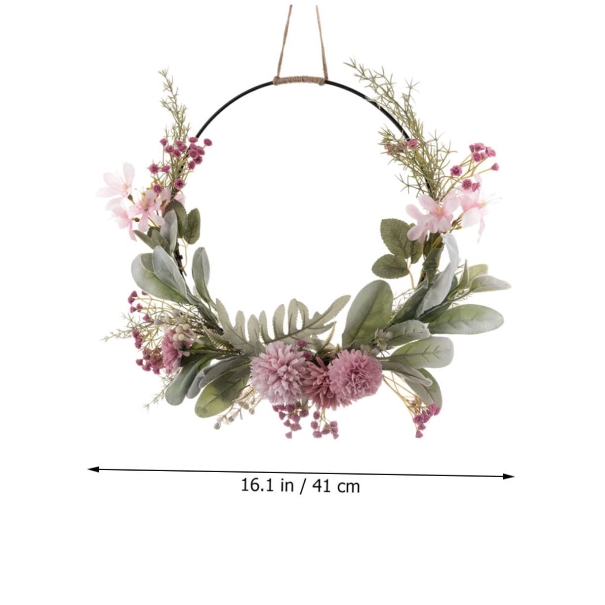 VOSAREA 2pièces Couronne De Fleurs Artificielles avec Oreilles De Lapin Décoration Murale Porte pour Mariage Et Maison Éléments Naturels Et Vifs pour Fêtes Et Saisons